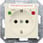 DELTA i-system elektrisk hvid SCHUKO stikkontakt 10/16 A 250 V Med skrueløs Tilslutningsklemmer med overspændingsbeskyttelsesindskrift, felt, 5UB1565 miniature