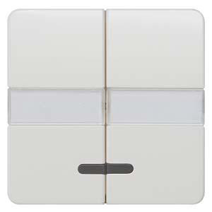 DELTA profil, titanium hvid vippeknap med vindue, med etiket til to-kredsløb / dobbelt tovejskontakt. 5TG7817