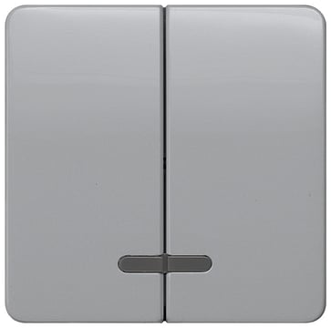 DELTA profil, sølv rocker med vindue til trykknap dobbelt til trykknap dobbelt. 5TG7938