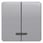 DELTA profil, sølv rocker med vindue til trykknap dobbelt til trykknap dobbelt. 5TG7938 miniature