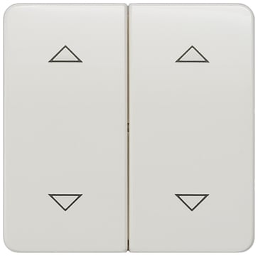 DELTA profil, titanium hvid vippeknap med lukkersymboler til trykknap dobbelt position i midten. 5TG7961