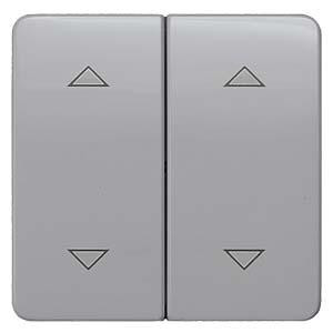 DELTA profil, sølv rocker med lukker symboler til trykknap dobbelt midtposition. 5TG7987