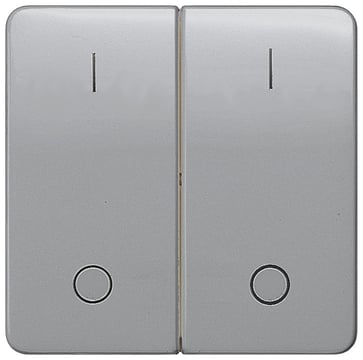 DELTA profil, sølv rocker med IO symboler til trykknap dobbelt center position 65 x. 5TG7988