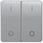 DELTA profil, sølv rocker med IO symboler til trykknap dobbelt center position 65 x. 5TG7988 miniature
