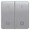 DELTA profil, sølv rocker med IO symboler til trykknap dobbelt center position 65 x. 5TG7988 miniature