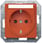 DELTA i-system orange (ZSV) SCHUKO stikkontakt 10/16 A 250 V Med skrueløs Tilslutningsklemmer med markeringsdækplade 55 x 55 mm 5UB1538 miniature