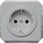 DELTA profil, sølv SCHUKO stikkontakt 10/16 A 250 V Med skrueløs Tilslutningsklemmer med øget berøringsbeskyttelse Dækplade 65x 65 mm 5UB1468 miniature