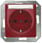 DELTA i-system rød SCHUKO stikkontakt 10/16 A 250 V Med skrueløs Tilslutningsklemmer med markeringsdækplade 55 x 55 mm 5UB1536 miniature