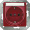 DELTA i-system rød SCHUKO stikkontakt 10/16 A 250 V Med skrueløs Tilslutningsklemmer med markeringsdækplade 55 x 55 mm 5UB1536