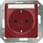 DELTA i-system rød SCHUKO stikkontakt 10/16 A 250 V Med skrueløs Tilslutningsklemmer med markeringsdækplade 55 x 55 mm 5UB1536 miniature