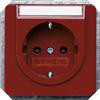 DELTA profil, rød SCHUKO stikkontakt 10/16 A 250 V Med skrueløs Tilslutningsklemmer med mærkningsfelt Dækplade 65x 65 mm 5UB1476