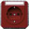 DELTA profil, rød SCHUKO stikkontakt 10/16 A 250 V Med skrueløs Tilslutningsklemmer med mærkningsfelt Dækplade 65x 65 mm 5UB1476 miniature