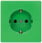 DELTA-stil, SCHUKO stikkontakt 10/16 A 250 V grøn dækplade (SV) dækplade 68 x 68 mm 5UB1851 miniature