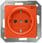 DELTA i-system orange (ZSV) SCHUKO stikkontakt 10/16 A 250 V Med skrueløs Tilslutningsklemmer med mærkning "ZSV" dækplade 55 x 55 mm 5UB1911 miniature