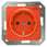 DELTA i-system orange (ZSV) SCHUKO stikkontakt 10/16 A 250 V Med skrueløs Tilslutningsklemmer med mærkning "ZSV" dækplade 55 x 55 mm 5UB1911 miniature