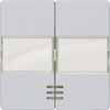 DELTA i-system, aluminium vippeknap med vindue, med etiket til to-kredsløb / dobbelt tovejskontakt. 5TG6253