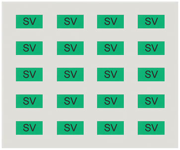 Mærkeark med 20 selvklæbende etiketter i grønt til mærkning af SCHUKO. 5UH1084