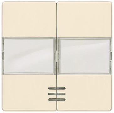DELTA i-system, elektrisk hvid vippeknap med vindue, med etiket til to-kredsløb / dobbelt tovejskontakt. 5TG6283