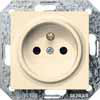 DELTA i-system elektrisk hvid stikkontakt 10 / 16A 250 V med jordforbindelse med øget berøringsbeskyttelse 2-polet i henhold til CEE7 dækplade 55 5UB1908