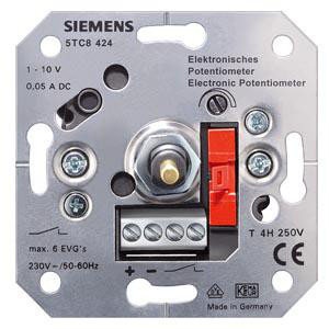 Elektronisk potentiometer med slukket trykknap 6 A FM, 1-10 V kontrolindgang 0,04 A skrueterminaler til klo- og skruemontering 5TC8424