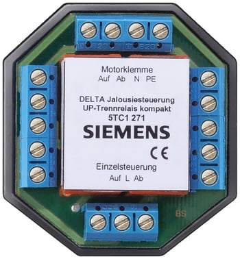 DELTA lukker- / persiennestyring FM-isoleringsrelæ kompakt med sekundær indgang 3 A, 230 V AC til standard FM-kasser 60 mm 5TC1271