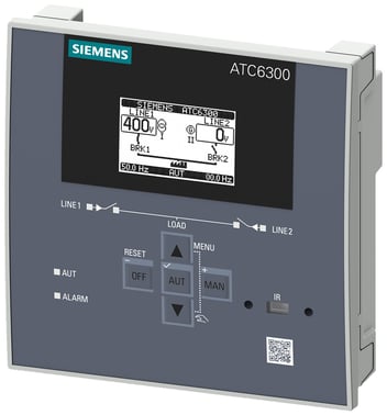 SENTRON 3KC ATC6300 LCD 144x144 mm Overførselsstyringsenhed til styring af MCCB, ACB, LBS til belastningsoverførsel mellem hoved- og standby-strømforsyning C 3KC9000-8TL40