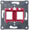 Støtteplade rød indsats til montering af op til 2 modulære jackstik. 5TG2078 miniature