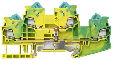 To-lags PE-terminal med hurtigtilslutningsteknologi Tværsnit: 0,25-1,5 mm2, Bredde: 5,2 mm, Farve: grøn-gul 8WH3020-0CE07