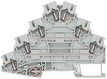 Fire-trins motorterminal, med fjederbelastet forbindelse, Tværsnit: 0,08-2,5 mm2, Bredde: 5,2 mm, Farve: grå 8WH2040-4LF00