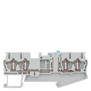 Instrumentisolerende terminal med fjederbelastning, 4 poler Tværsnit: 0,08-2,5 mm2, Bredde: 5,2 mm, Farve: grå med orange klinge 8WH2004-6CF00