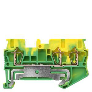 Beskyttelseslederterminal med fjederbelastet forbindelse, 3 forbindelsespunkter Tværsnit: 0,08-2,5 mm2, Bredde: 5,2 mm, Farve: grøn-gul 8WH2003-0CF07