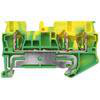 Beskyttelseslederterminal med fjederbelastet forbindelse, 3 forbindelsespunkter Tværsnit: 0,08-2,5 mm2, Bredde: 5,2 mm, Farve: grøn-gul 8WH2003-0CF07