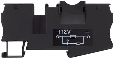 Sikringsterminal med belyst display, 12 V DC med 4 mm² fjederbelastning, til MCB. 8WH2000-1BG28