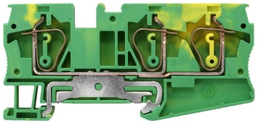 Beskyttelseslederterminal med fjederbelastning, 3 forbindelsespunkter, tværsnit: 0,5-6 mm2, bredde: 8,2 mm, farve: grøn-gul 8WH2003-0CH07