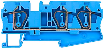 Gennemgående klemmer med fjederbelastet forbindelse, 3 forbindelsespunkter, tværsnit: 0,5-6 mm2, bredde: 8,2 mm, farve: blå 8WH2003-0AH01
