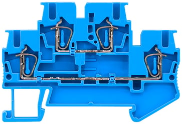 To-lags terminaler med fjederbelastet forbindelse, Tværsnit: 0,08-2,5 mm2, Bredde: 5,2 mm, Farve: blå 8WH2020-0AF01