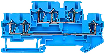 To-lags terminaler med fjederbelastet forbindelse, 3 forbindelsespunkter, tværsnit: 0,08-2,5 mm2, Bredde: 5,2 mm, Farve: blå 8WH2023-0AF01