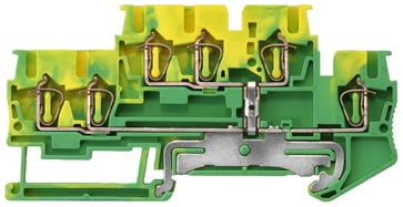 To-lags PE-terminal med fjederbelastet forbindelse, 3 forbindelsespunkter, tværsnit: 0,08-2,5 mm2, Bredde: 5,2 mm, Farve: grøn-gul 8WH2023-0CF07