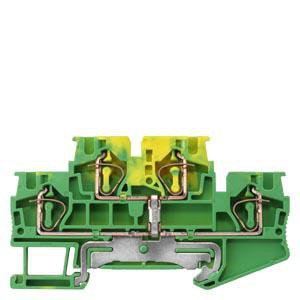 To-lags PE-terminal med fjederbelastning, tværsnit: 0,5-4 mm2, bredde: 6,2 mm, farve: grøn-gul 8WH2020-0CG07