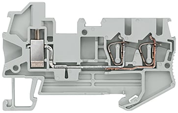 Hybrid gennemgående terminal Skrue og 2x fjederbelastet forbindelse Tværsnit: 0,08-2,5 mm2, Bredde: 5,2 mm, Farve: grå 8WH2103-2BF00
