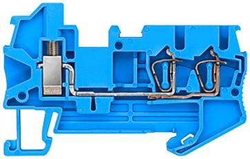 Hybrid gennemgående klemme Skrue og 2x fjederbelastet forbindelse Tværsnit: 0,08-2,5 mm2, Bredde: 5,2 mm, Farve: blå 8WH2103-2BF01