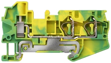 Hybrid PE-terminal Skrue og 2x fjederbelastet forbindelse Tværsnit: 0,08-4 mm2, Bredde: 5,2 mm, Farve: grøn-gul 8WH2103-3BG07