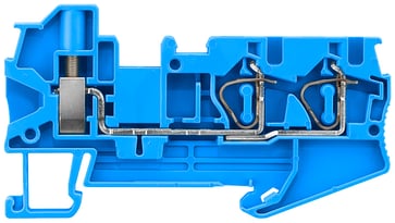 Hybrid gennemgående terminal Skrue og 2x fjederbelastet forbindelse Tværsnit: 0,08-4 mm2, Bredde: 5,2 mm, Farve: blå 8WH2103-2BG01