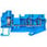 Hybrid gennemgående terminal Skrue og 2x fjederbelastet forbindelse Tværsnit: 0,08-4 mm2, Bredde: 5,2 mm, Farve: blå 8WH2103-2BG01 miniature