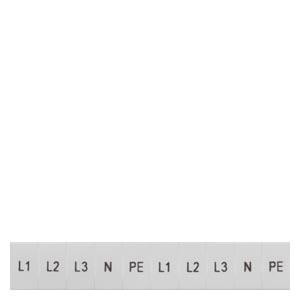 Indskriftsmærkat foran, med L1, L2, L3, PE, N, lodret, terminalbredde: ... 8WH8120-3AA15
