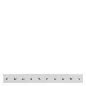 Indskriftsmærkat foran, med L1, L2, L3, PE, N, lodret, terminalbredde: ... 8WH8120-5AA15