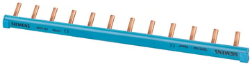 Stiftskinne, 1-faset 10 mm², 12 stifter, isolering blå, kan skæres med. 5ST3763
