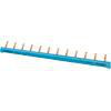 Stiftskinne, 1-faset 10 mm², 12 stifter, isolering blå, kan skæres med. 5ST3763