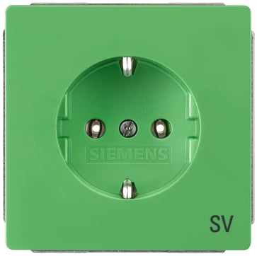 DELTA stil, SCHUKO stikkontakt 10/16 A 250 V med print SV grøn 5UB1826