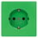 DELTA stil, grøn SCHUKO stikkontakt 10/16 A, 250V med øget berøringsbeskyttelsesdækplade 68 x 68 mm 5UB1835 miniature